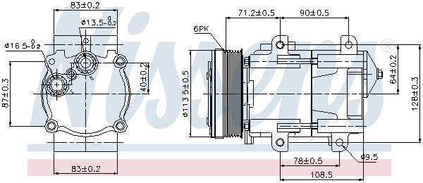 89046 Nissens Compressor, Air Conditioning for Ford