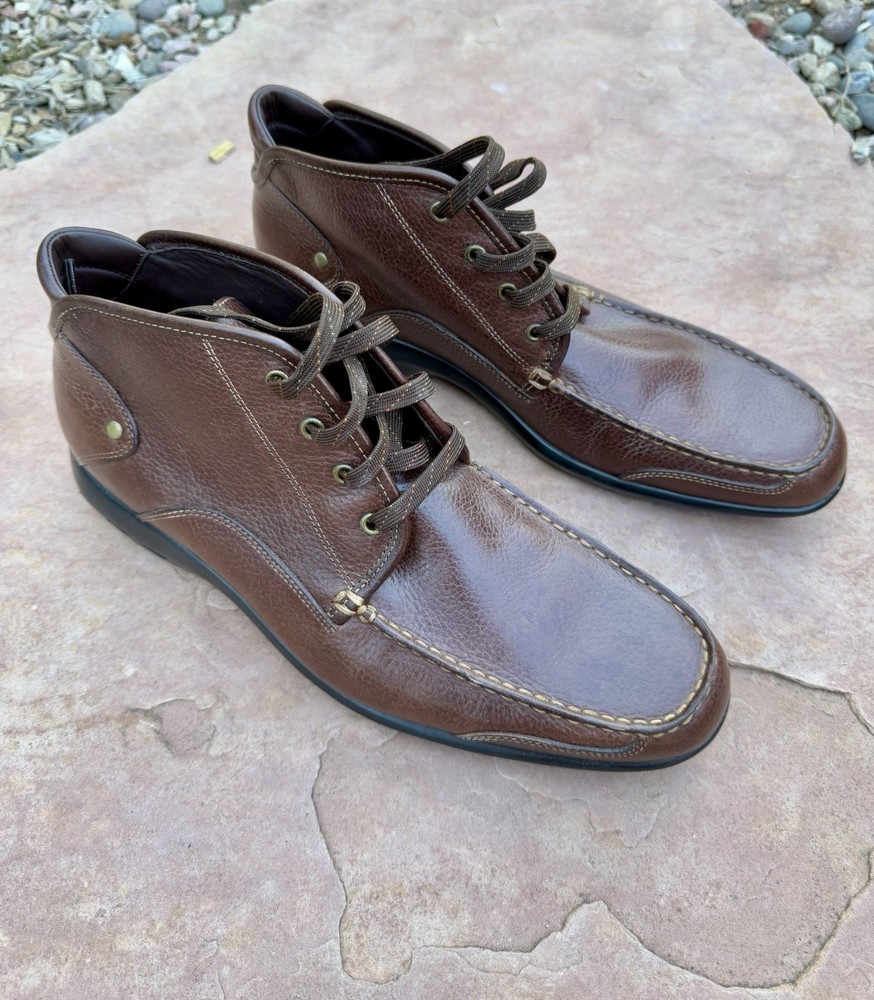 Cole Haan Nike Air Mosby Waterproof Dark Brown Leather Boots Men Size 11M Excellent Condition
