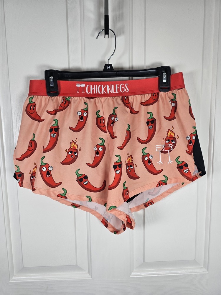 ChicknLegs Women's Chase Pack Chilis split running shorts Size L