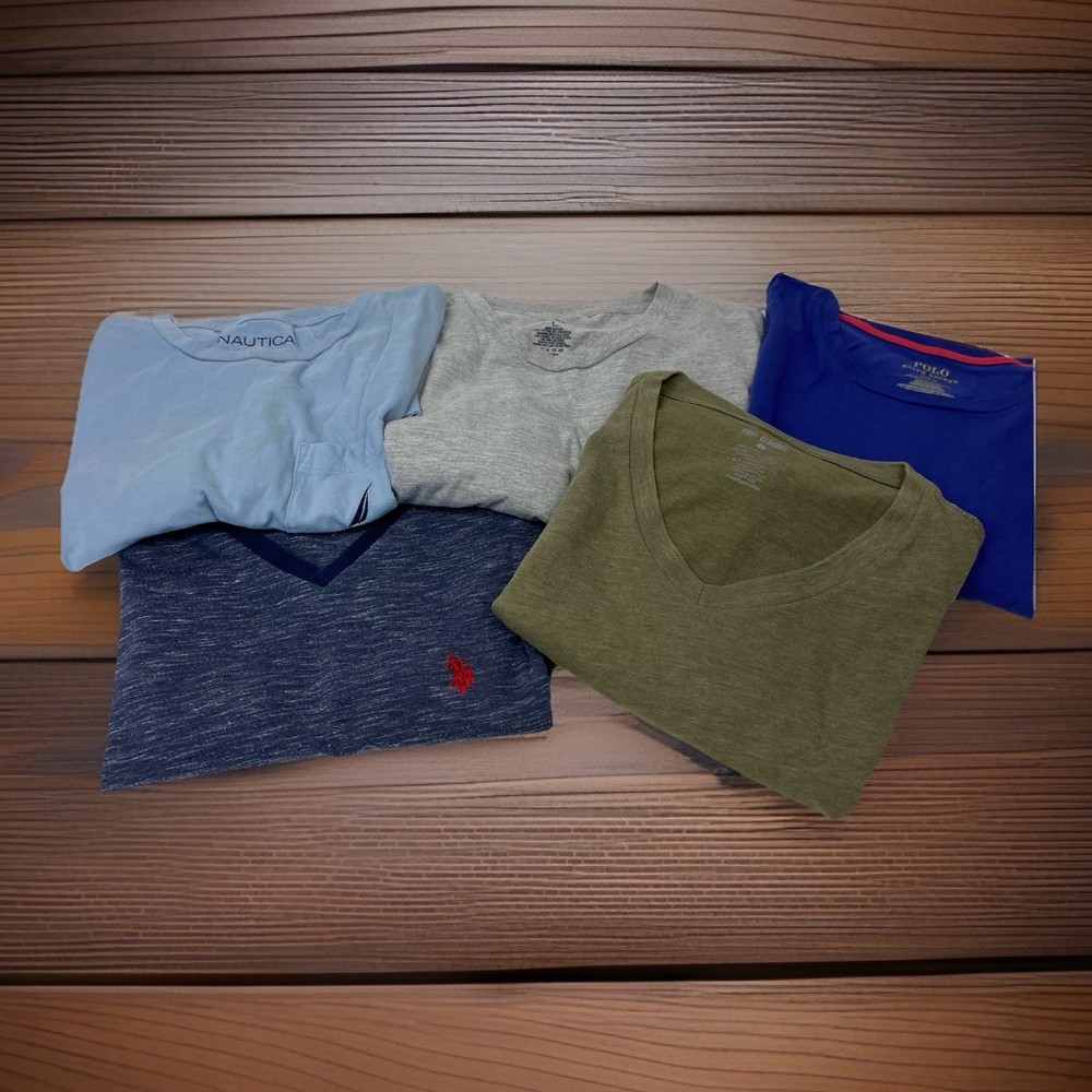 Lot Of 5 Premium Brands Men’s L Large Short Sleeve T Shirt Bundle Pack
