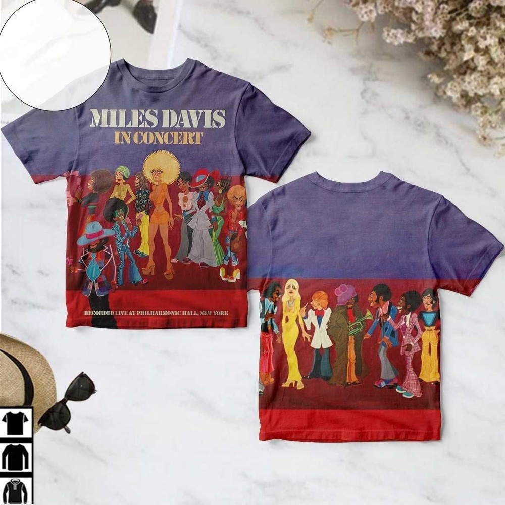 Miles Davis In Concert Album Cover 3D T-shirt S to 5XL BA479