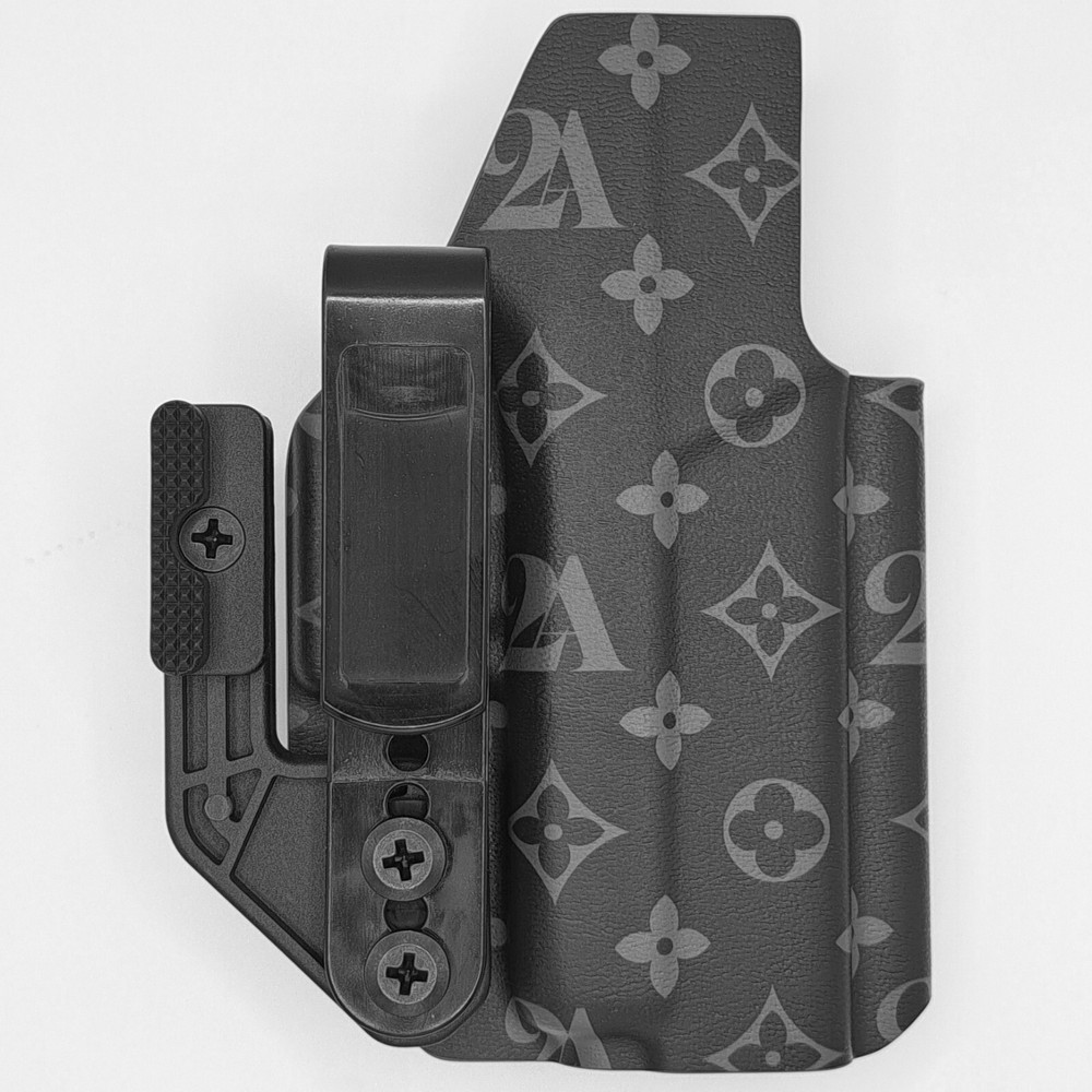 IWB Tuckable Holster For Glock 43/43X/MOS 2A Monogram Black/Gray by GHC HOLSTERS
