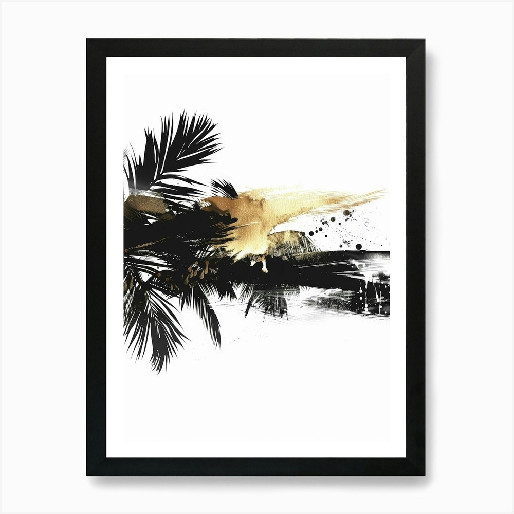 Tropical Palm Tree Framed Canvas Art Print for Wall Decor  