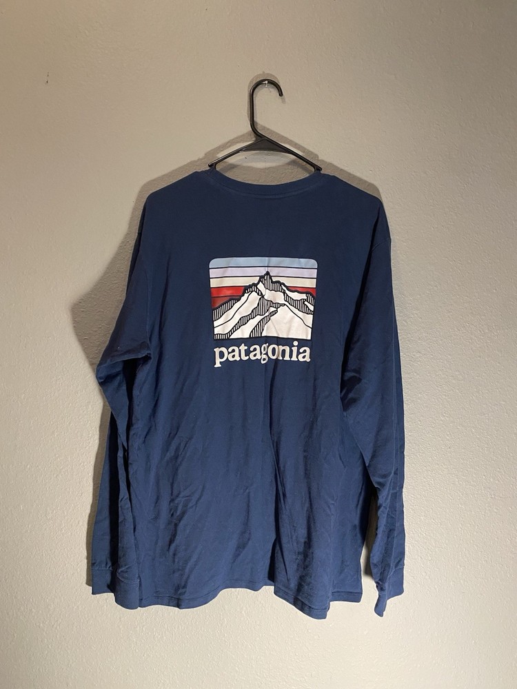 PATAGONIA XL MENS LONG SLEEVE BLUE GREY USED BUNDLE OF 2 COTTON QUALITY
