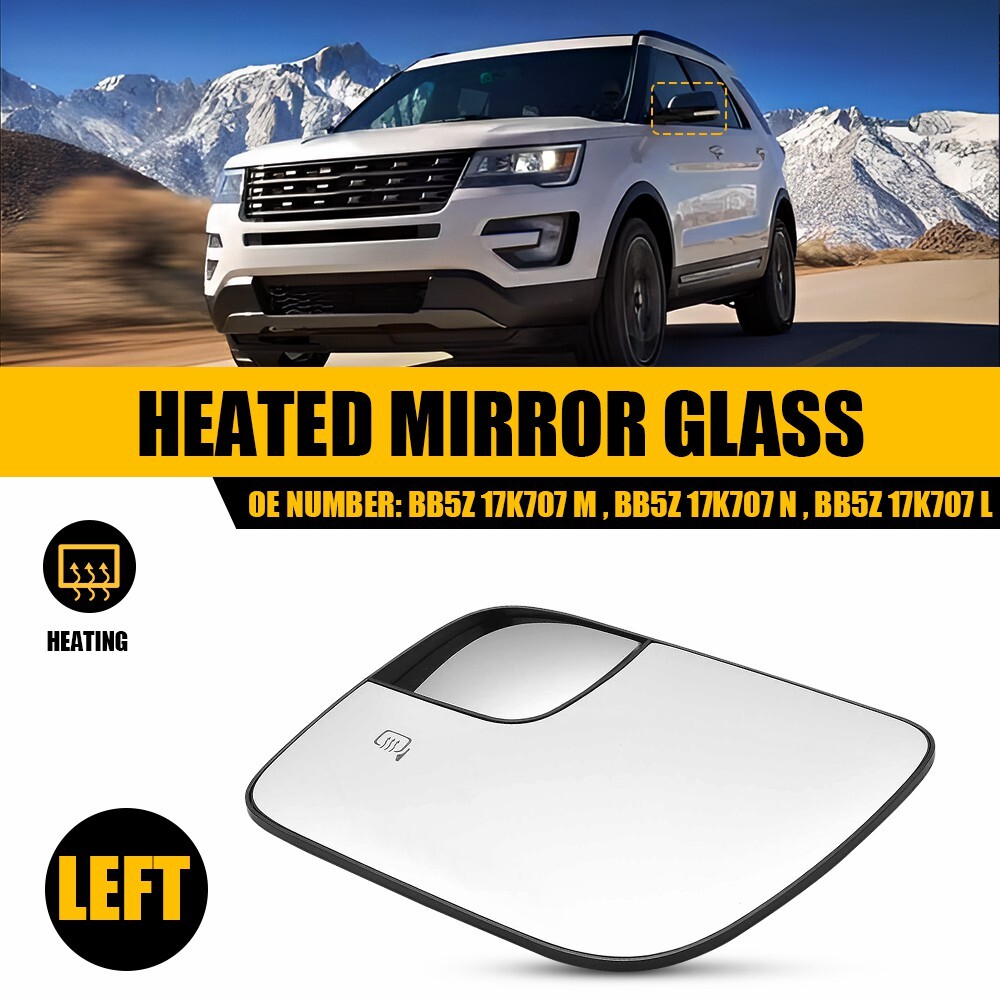 Heated Side Mirror Glass Left Driver Side for Ford Explorer 2011-2019