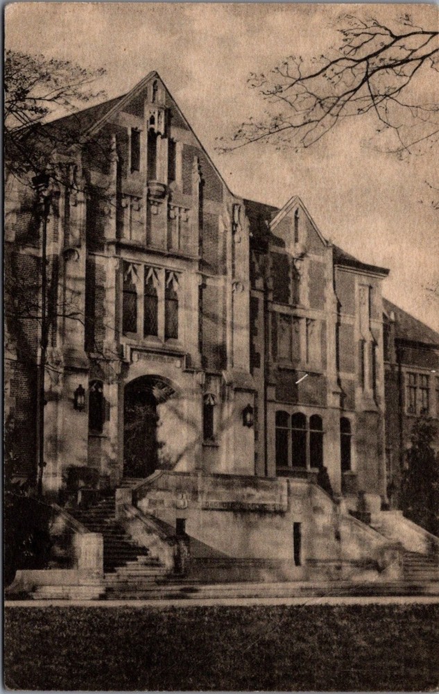 Ball State Teachers College Main Entrance Arts Building Muncie IN Postcard 1944