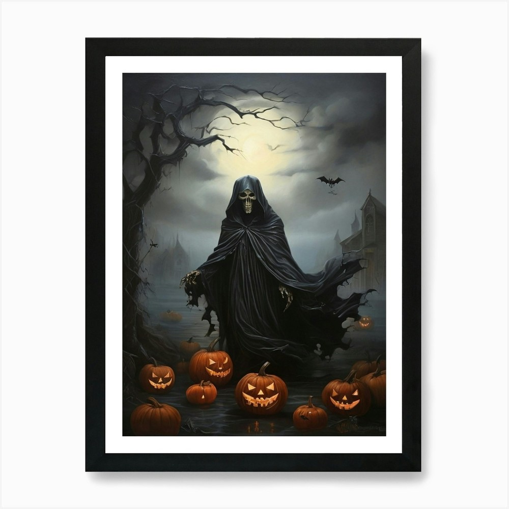 Halloween Skeleton 1 Art Print Framed Wall Art Poster Canvas Print Picture