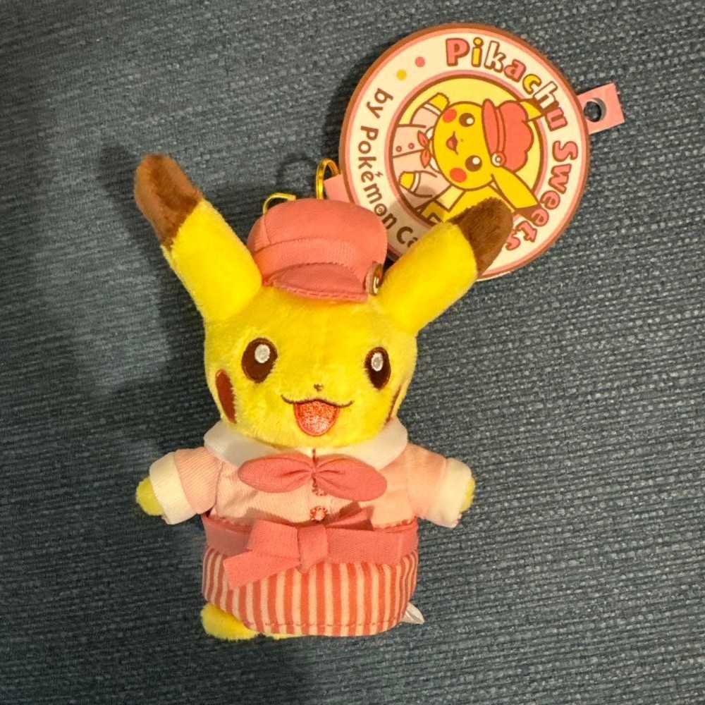 Pokemon Cafe Limited Pikachu Plush Keychain