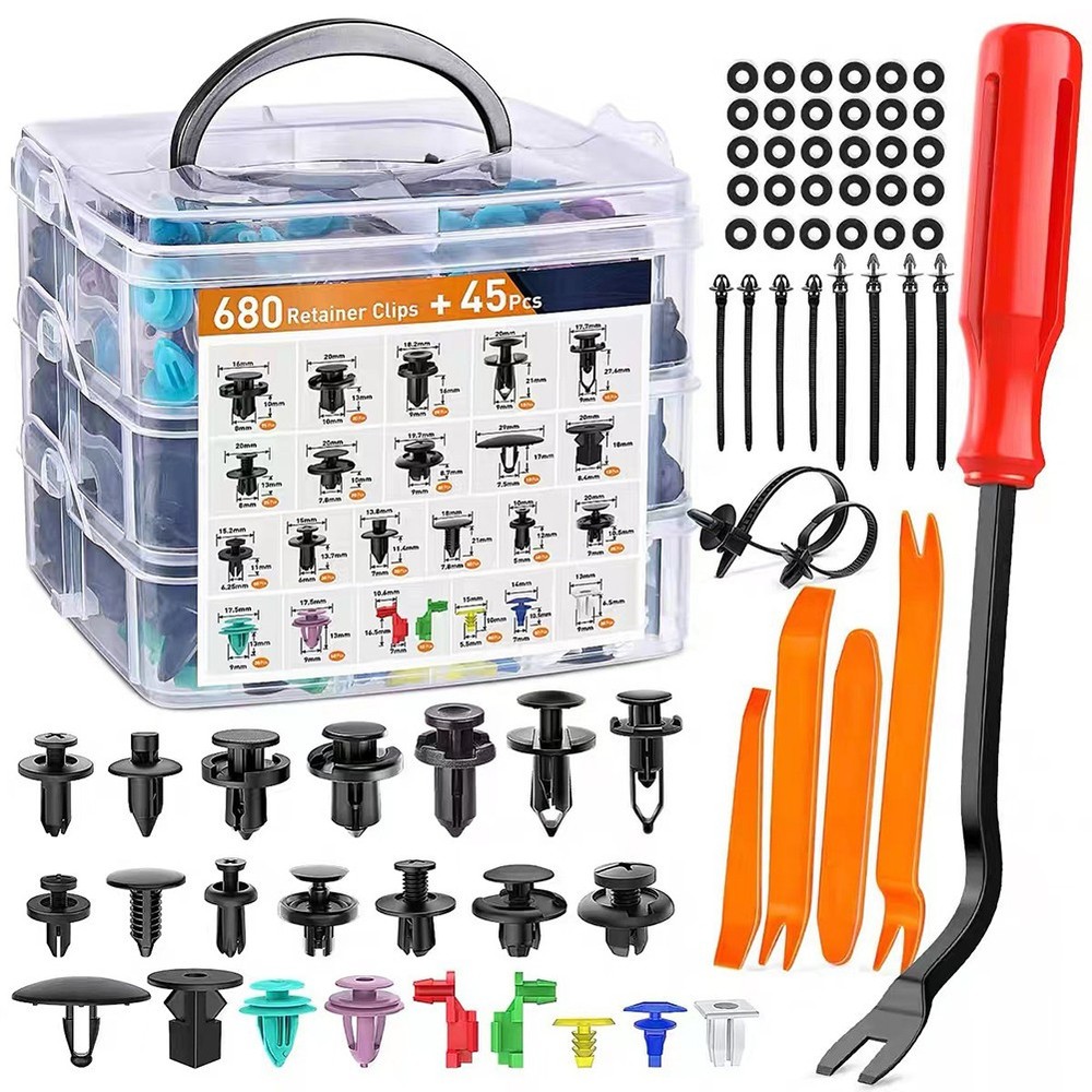 DIY Vehicle Accessories with 680pcs Car Bumper Clips Set Nylon Material