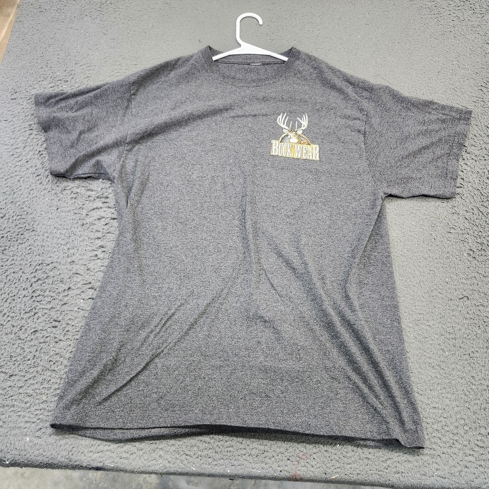 Buck Wear Shirt Mens Large Gray Huntin Bucks Drivin Trucks Deer Graphic Tee