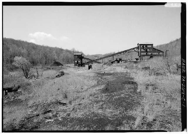 1. GENERAL VIEW OF COAL TIPPLE LOOKING WEST FROM TOP OF OVENS - Lucernemines