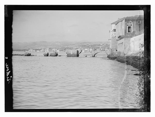 Photo:Sidon Lebanon 1920s Harbor Waterfront Buildings