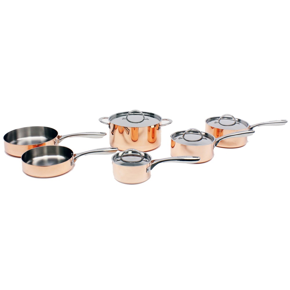 BergHOFF Vintage 10pc Tri-Ply Copper Cookware Set with Lids, Bronze