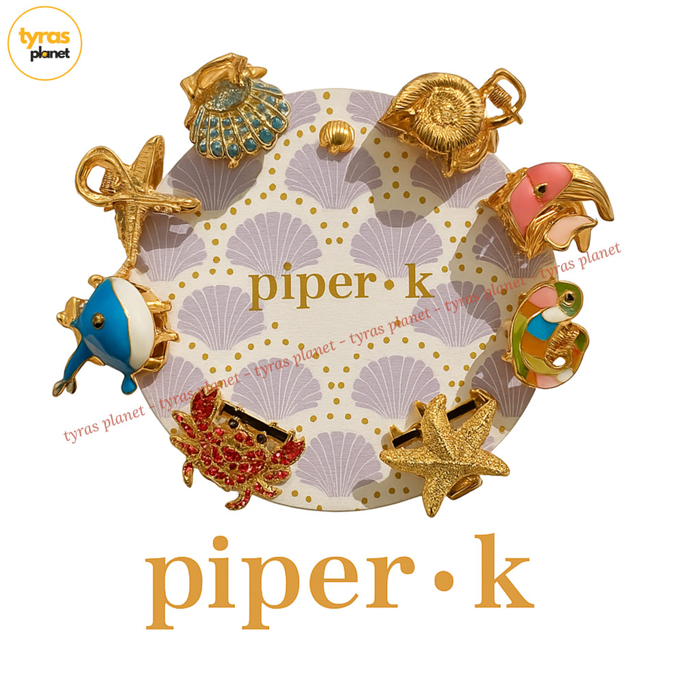 Piper K Mimi Metal Hair Clips Set Of 8 Whale Fish Starfish Shells Beach