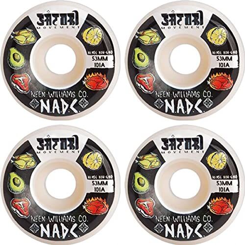 Satori Movement Neen Williams NADC White Skateboard Wheels 53mm 101a (Set of 4)