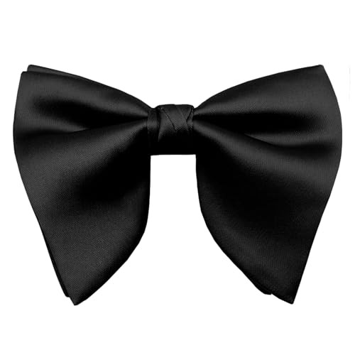 Oversized Bow Ties for Men, Pre Tied Men's Bowtie for Wedding Tuxedo Black