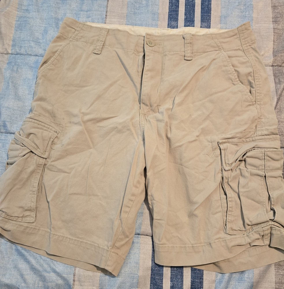 Old Navy Lived in Straight Cargo Khaki Mens Size 34 Flex