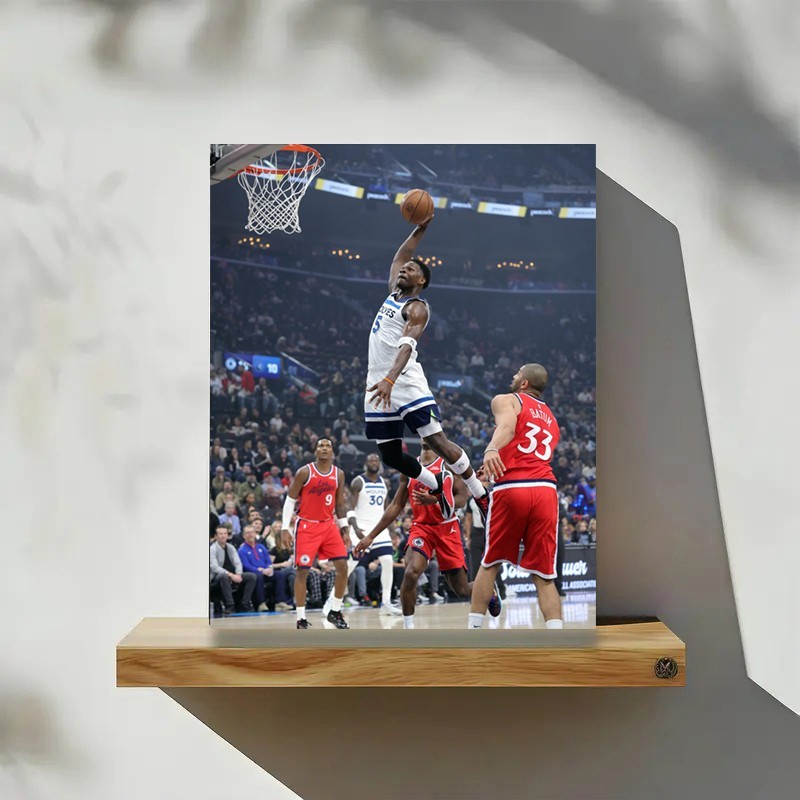 Anthony Edwards' spectacular dunk in the 2025-26 NBA season Poster