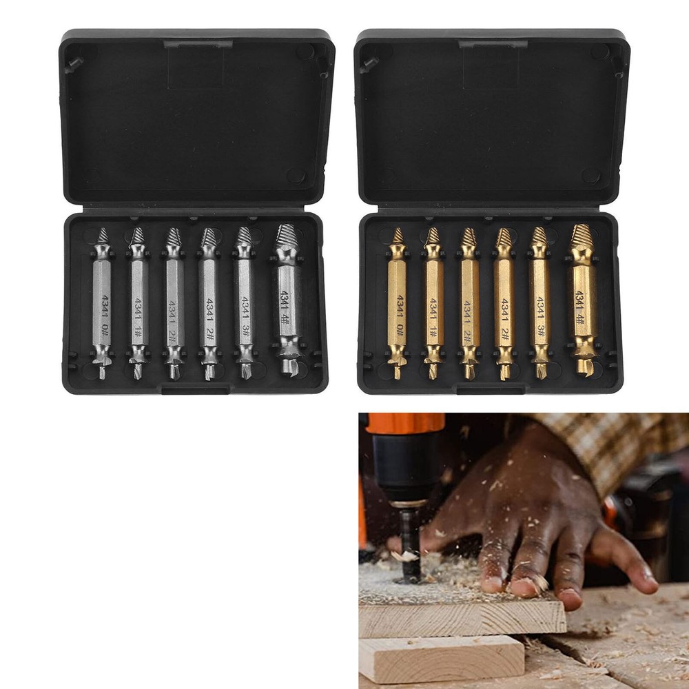 Damaged Screw Extractor Set for Broken and Stripped Screw Removal