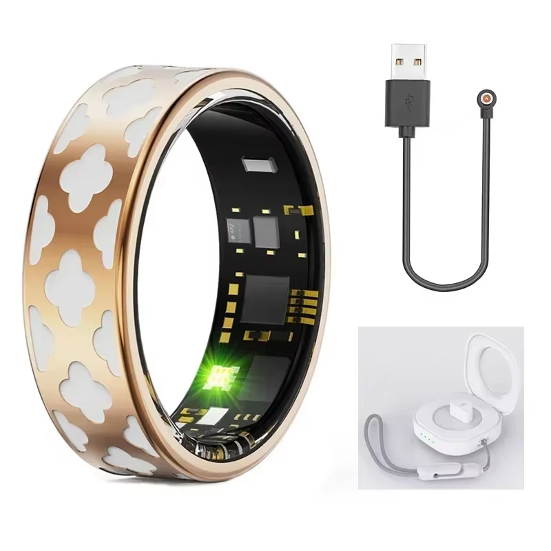 Men's & Women's Smart Ring with Heart Rate, Blood Oxygen & Sleep Tracking + Charging Case