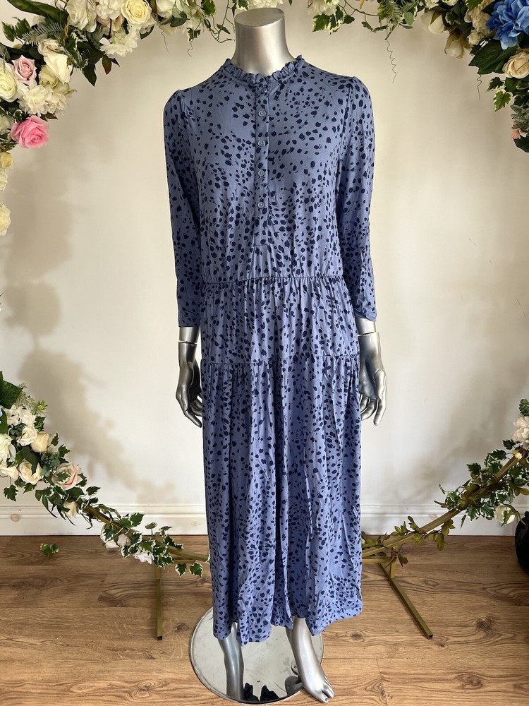 JOULES Maria Shirt Dress Size 14 & 16 Blue Animal Print Jersey Maxi NEW PB15