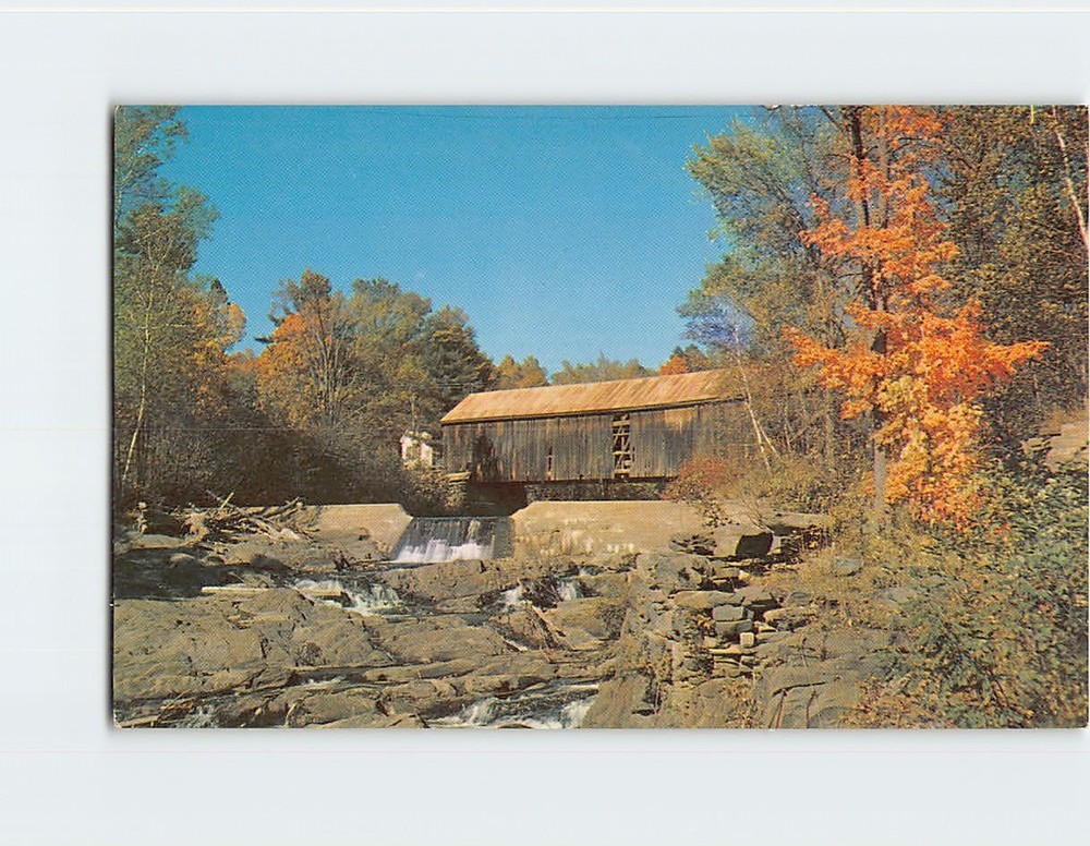 Postcard Covered Bridge Thetford Center Vermont USA North America