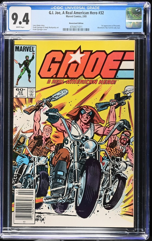 G.I. Joe A Real American Hero 32 CGC 9.4 Newsstand 1st appearances
