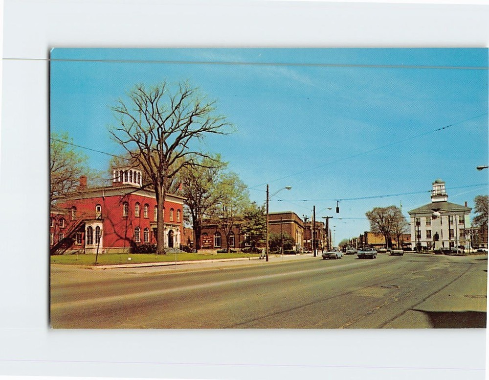 Postcard Main Street Looking West Batavia New York USA