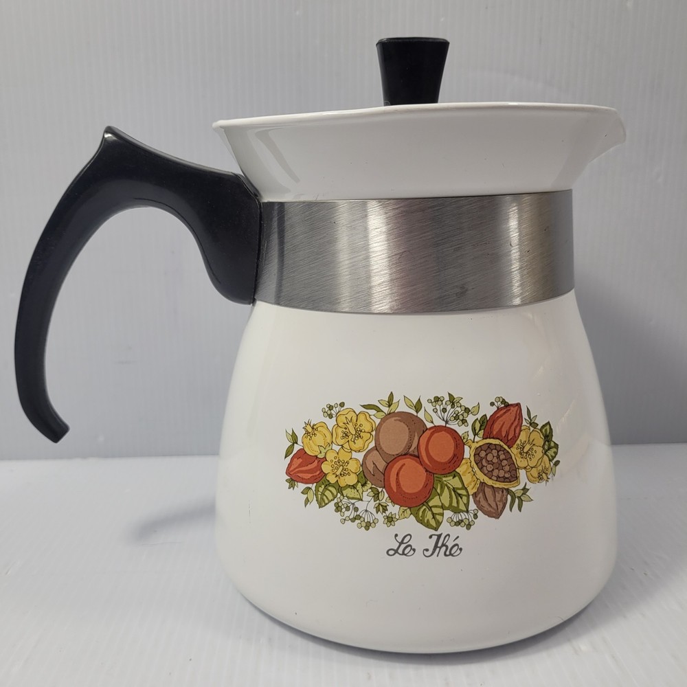 Corning Ware Spice of Life Kettle Teapot w/Lid | 7 Cup | P-107 | Harvest Era