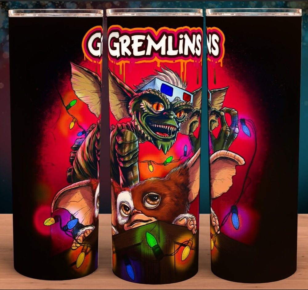 Gremlins Gizmo 80s Classic Cup Mug 20oz with lid and straw