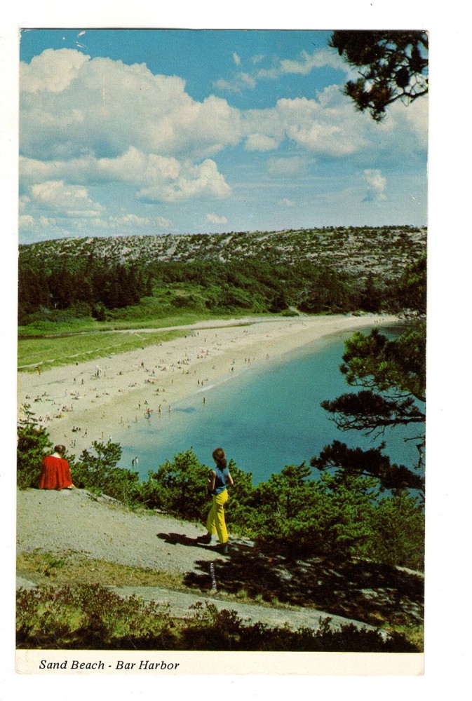 Postcard ME  Sand Beach Bar Harbor Acadia National Park Maine-image