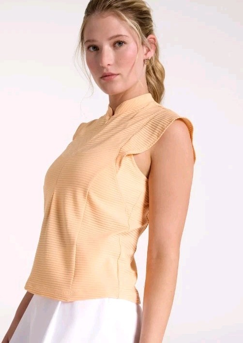 NWT CALIA By Carrie UnderwoodRenew Cap Sleeve Polo Shirt Large MSRP $58