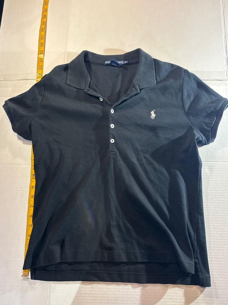 Ralph Lauren Sport Slim Fit Women's Pique Polo Shirt Black X Large XL