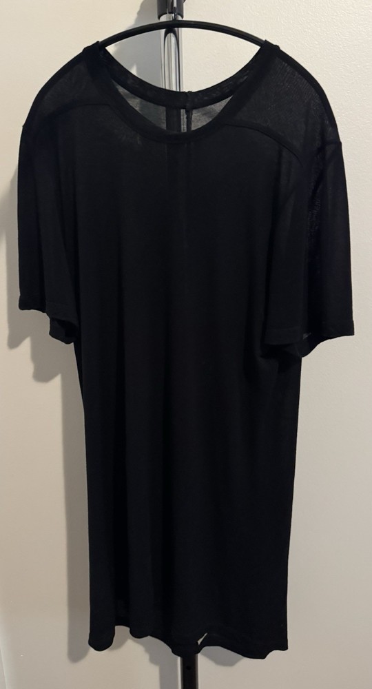 Rick Owens Viscose Silk Level Tee Black Luxor F/W 23 Size Small