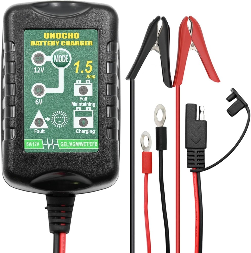 6V 12V Battery Charger 1.5A Automatic Maintainer Smart Float