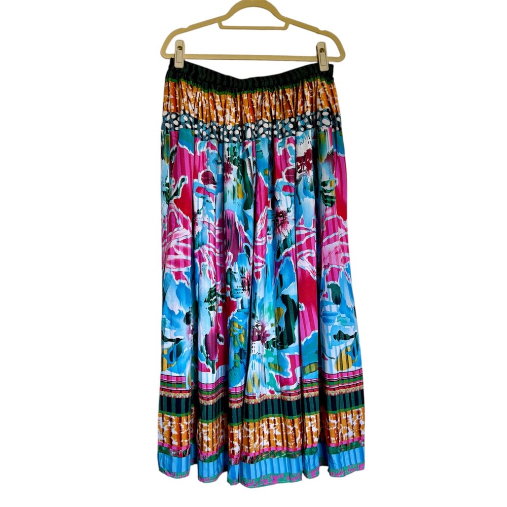 Flint & Moss Womens Colorful Floral Print Maxi Skirt Size Large