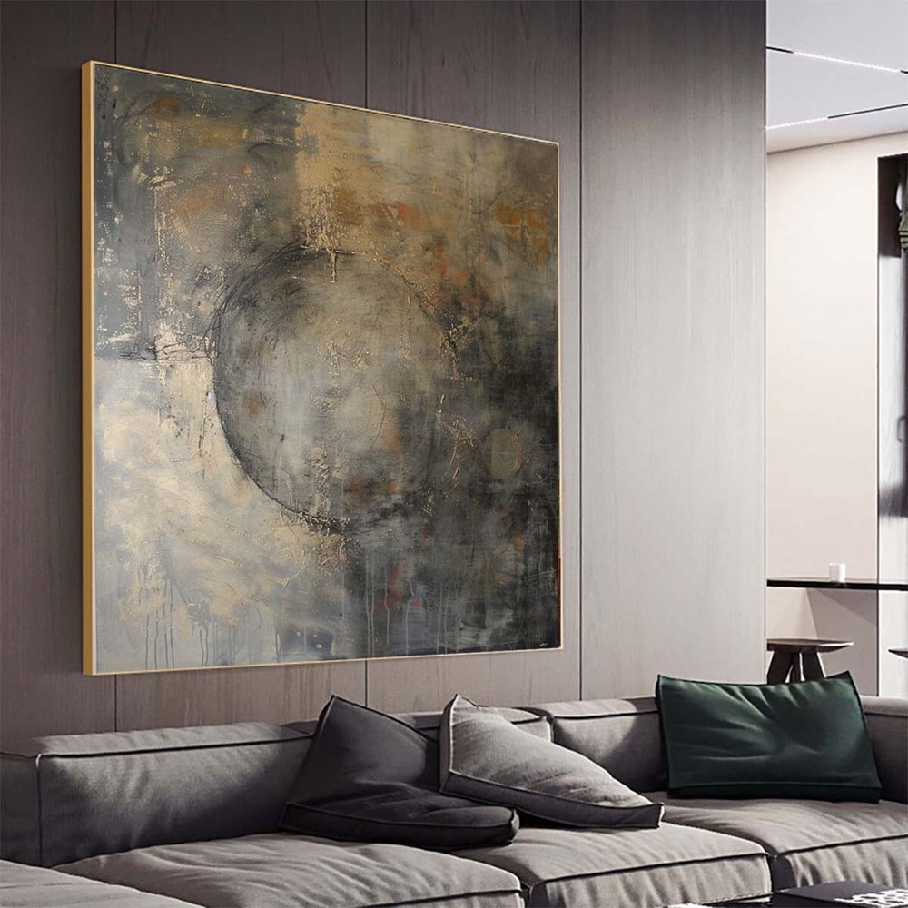 Large Abstract Painting Canvas Painting Modern artwork Living Room Brown Gray