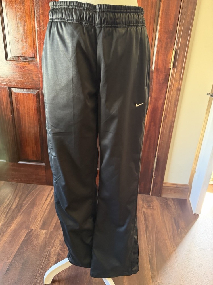 Nike Dri-FIT Men's Black Track Pants M Polyester Elastic Waist Pockets