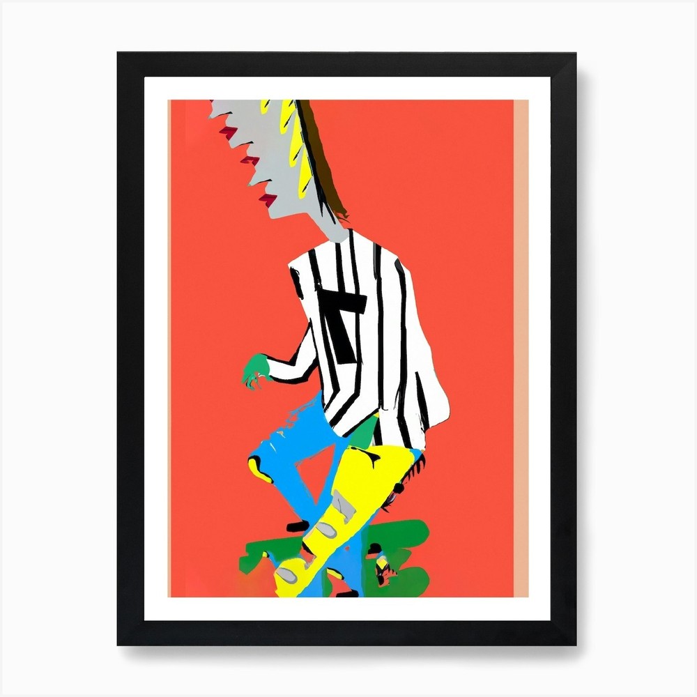 Acid Pop Art Skater Art Print Framed Wall Art Poster Canvas Print Picture-image