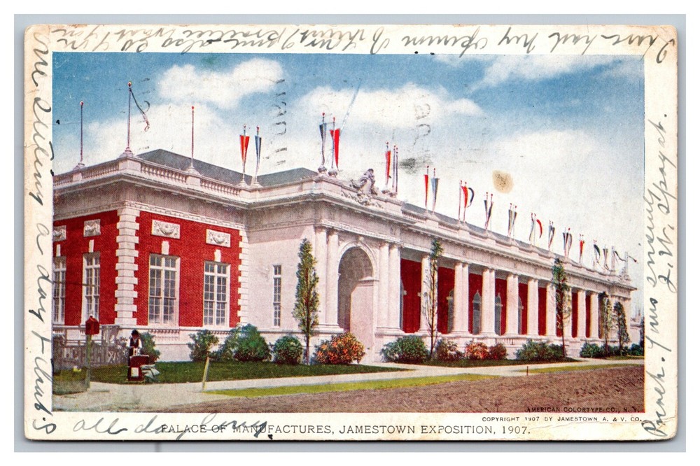 Norfolk, VA Virginia, Jamestown Exposition Palace Postcard Posted 1907
