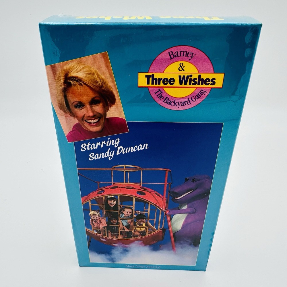 Barney-Three Wishes VHS 1988 Starring Sandy Duncan With Sing-A-Long Cassette New