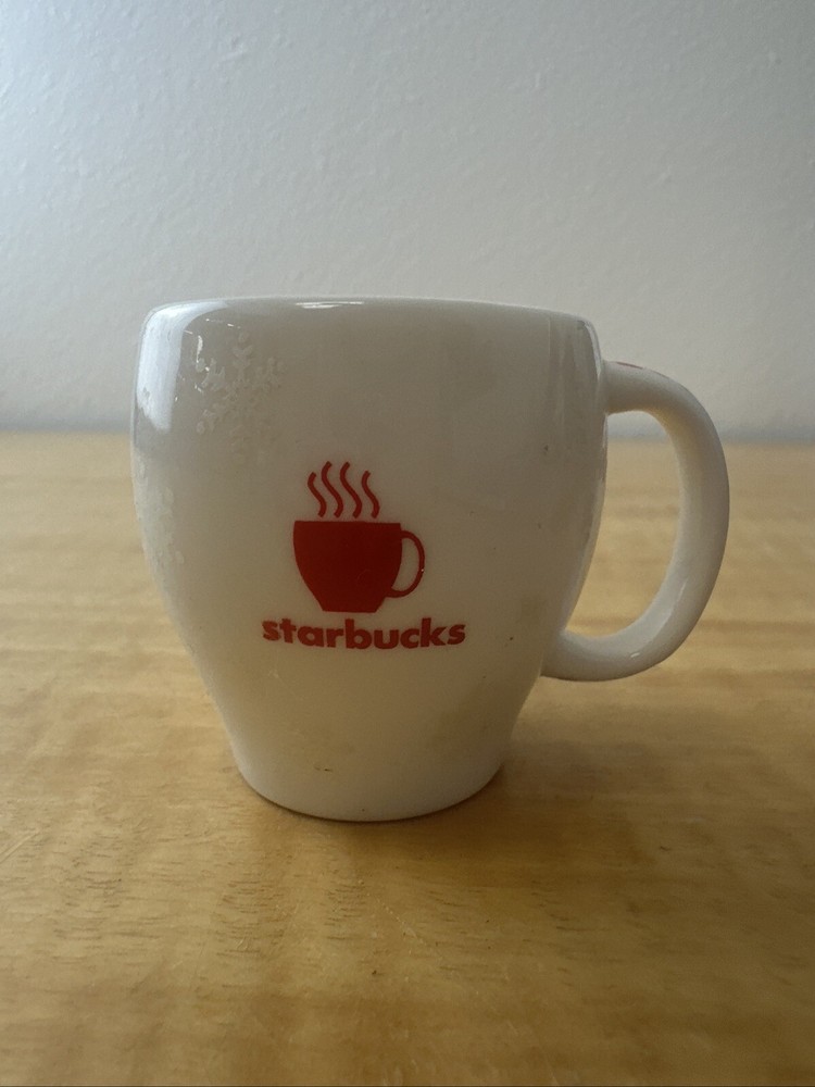 Starbucks 2004 Abbey II 15oz Ceramic Mug Red Cream Excellent Condition