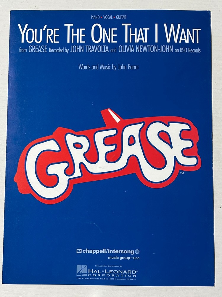 Sheet Music grease john travolta you're the one that i want olivia newton john