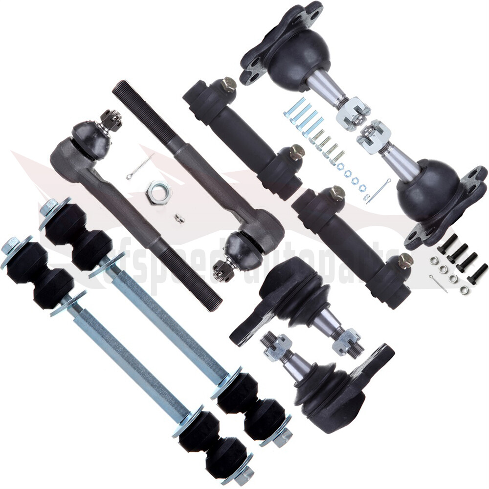 10pcs Front Ball Joint Steering Sway Bar Tie Rod Kit for 1993-1995 Chevy K1500