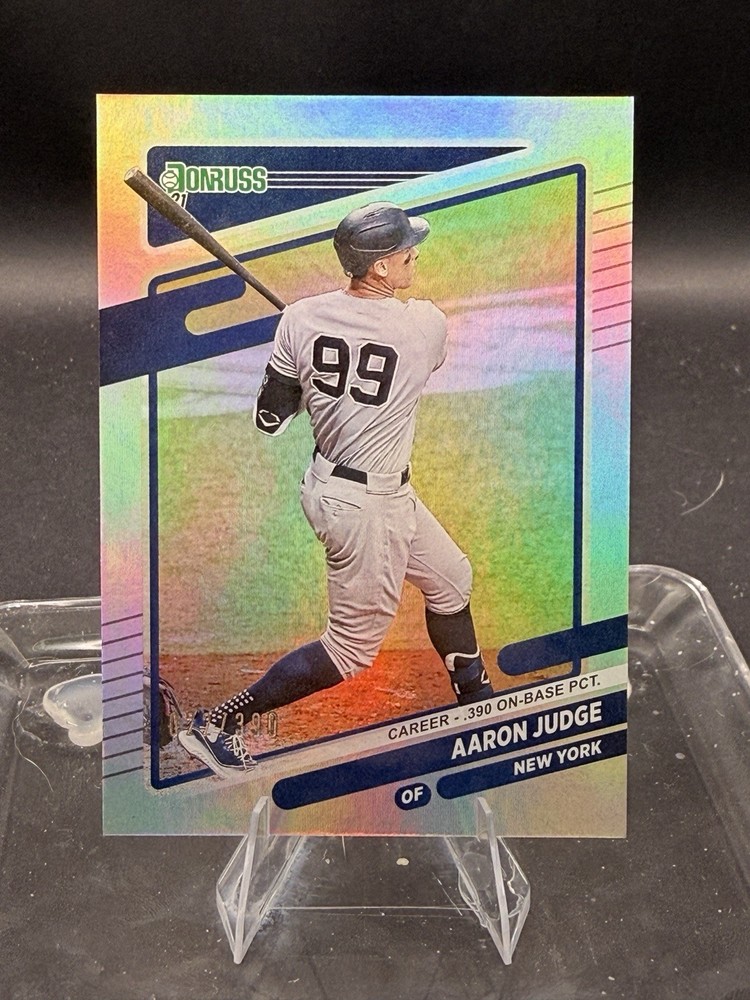 Aaron Judge HOLO 22/390 2021 Panini Donruss - #182 Career Stat Line Batting