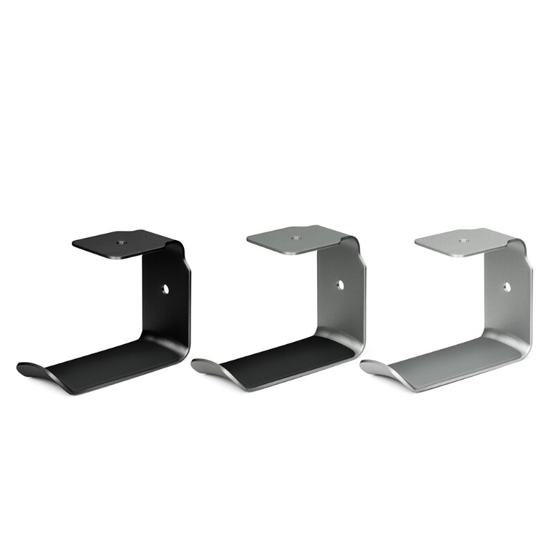 Adhesive Headphone Stand Hanger Hook Tape Under Desk L-Shape Headset Mount