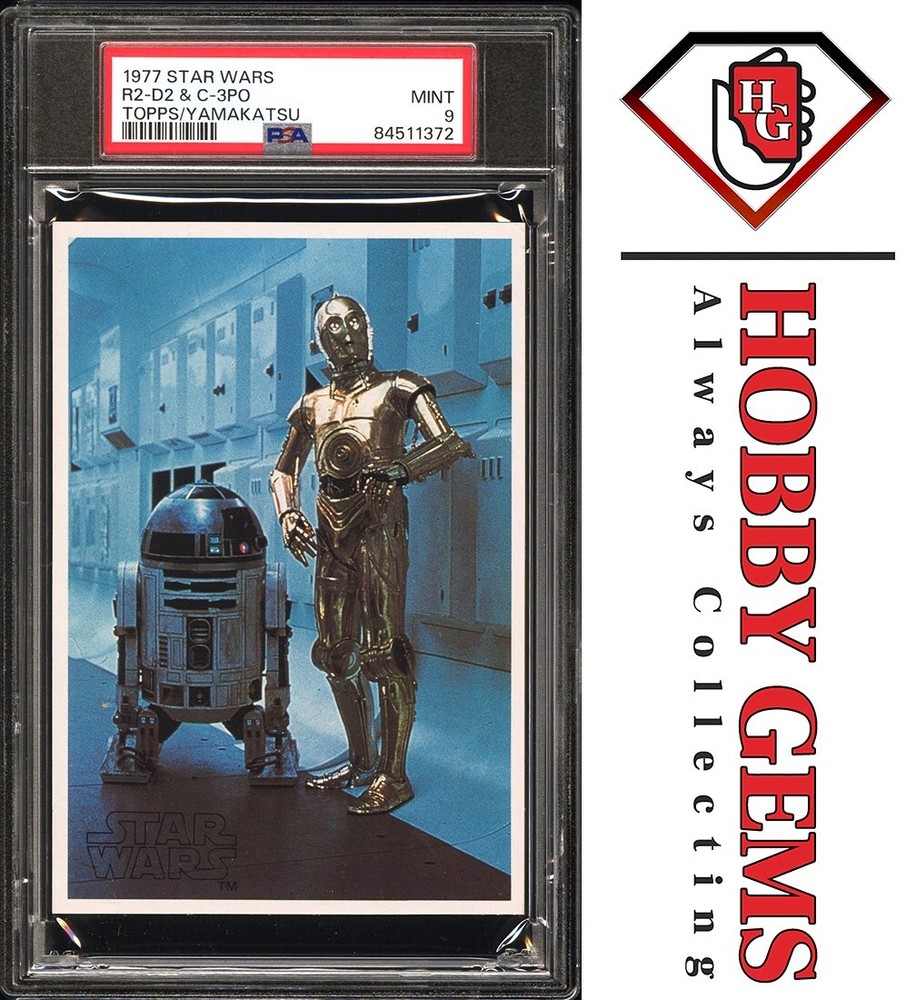 C-3PO R2-D2 PSA 9 1977 Star Wars Topps Yamakatsu Large C1