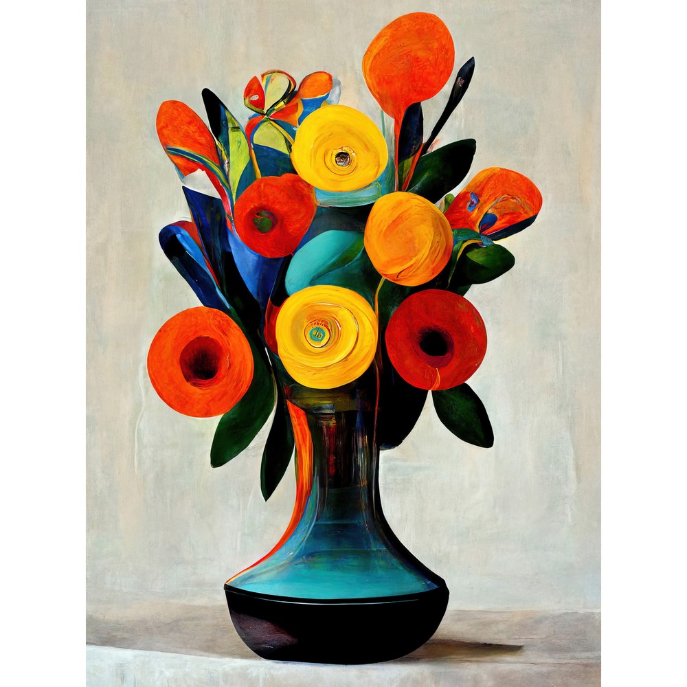 Vibrant Bright Flower Bouquet Painting Huge Wall Art Poster Print Giant