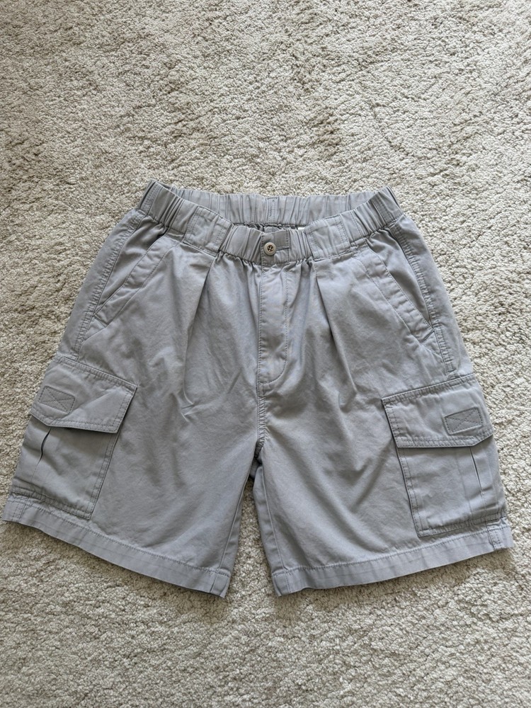 Tommy Bahama Men's Gray Cargo Shorts Cotton Relaxed Elastic Waist size S