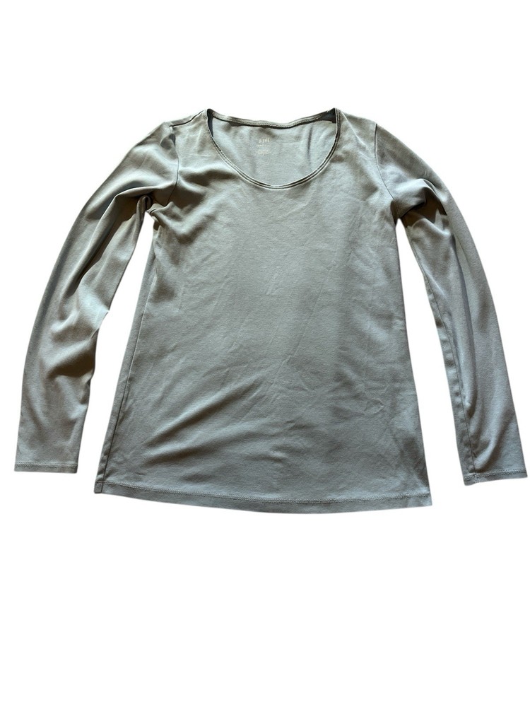 PURE J JILL Blue Long Sleeve High Low Pima T-Shirt Top Size Small (S)